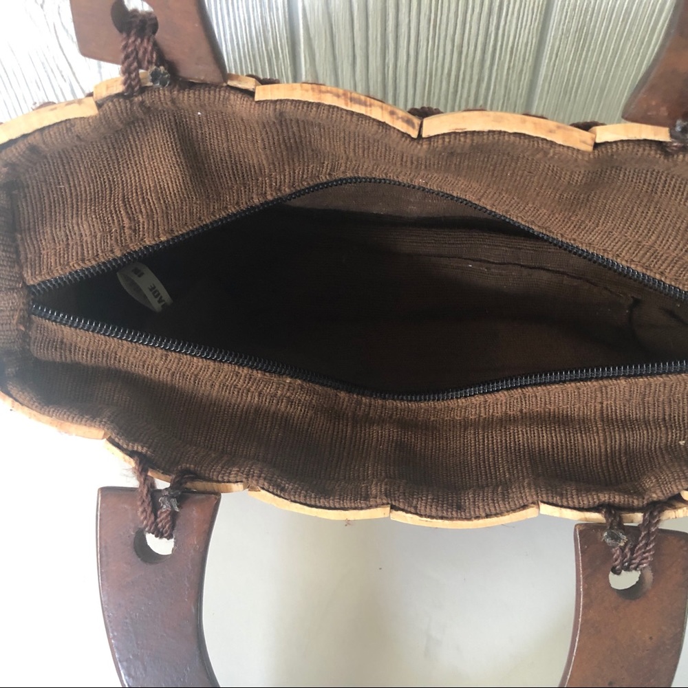 Vintage Coconut Shell Patchwork Pursetop Handles … - image 4